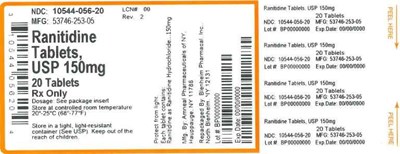 150mg 20ct (Label Ranitidine Tabss 150mg Bpi(10544 056 20) Amneal(53746 253 05) Rev0)